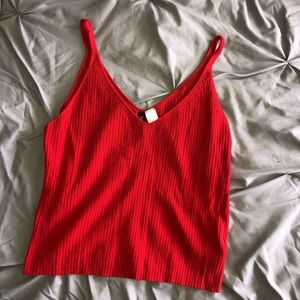 H&M Divided red ribbed tank top!